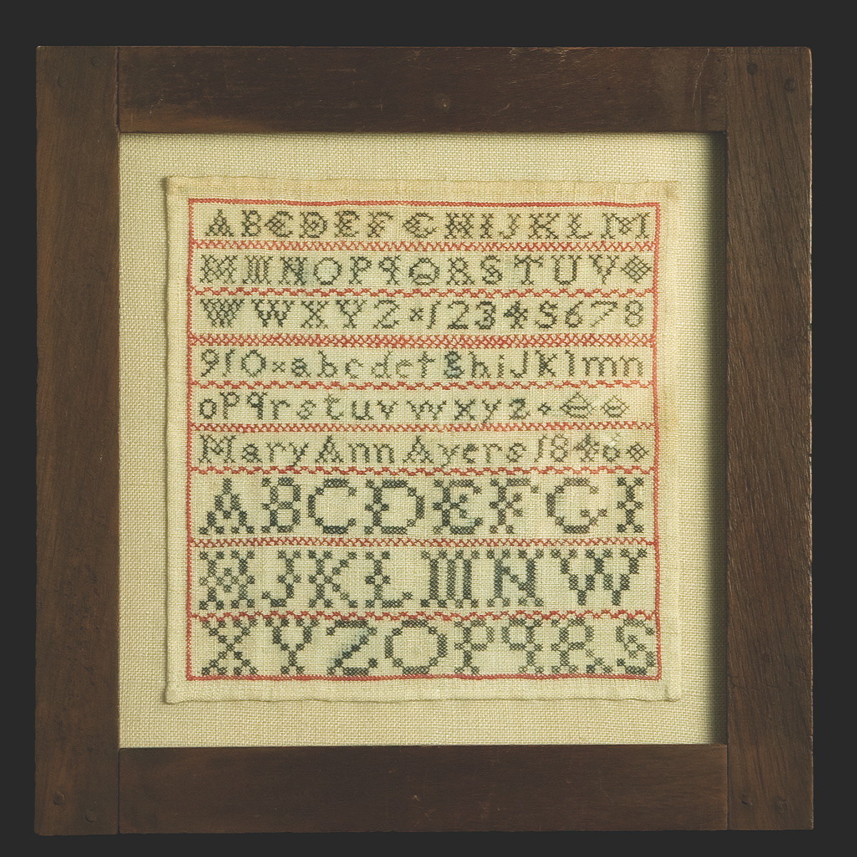 Appraisal: SHAKER SAMPLER BY MARY ANN AYERS WATERVLIET NEW YORK Mary