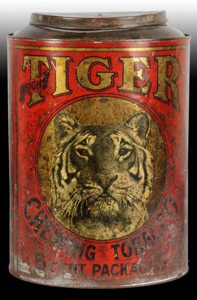 Appraisal: Tiger Store Bin Canister Description P Lorelord Company Jersey City