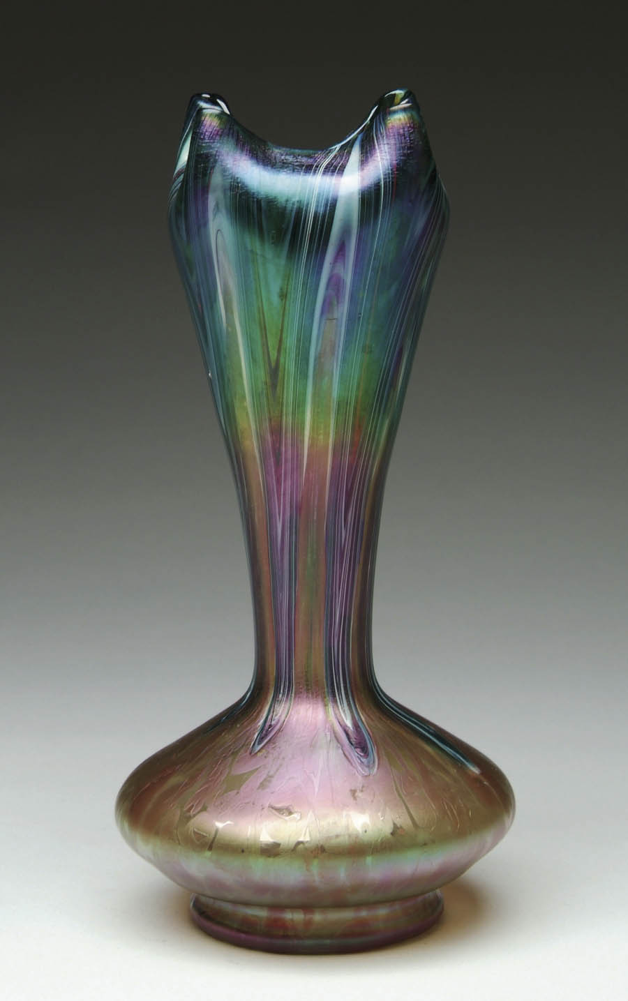 Appraisal: LOETZ TYPE AUSTRIAN VASE Beautiful Austrian vase has iridescent coloring