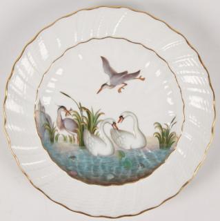 Appraisal: GERMAN MEISSEN PORCELAIN BOWL WITH WATER FOWL PAINTED CENTER RESERVE