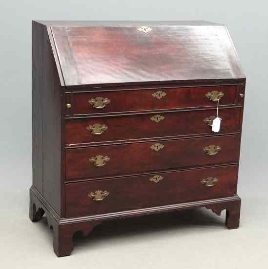 Appraisal: th c Chippendale slant lid desk having graduated drawers and