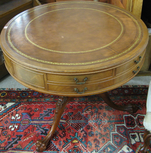 Appraisal: FEDERAL STYLE MAHOGANY DRUM TABLE Weiman Company Christiansburg Virginia mid