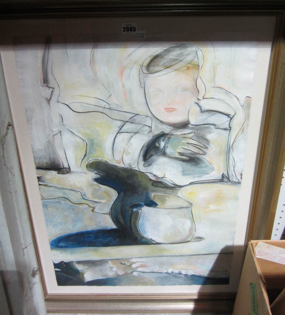 Appraisal: Prisco th century Woman in an interior gouache and charcoal