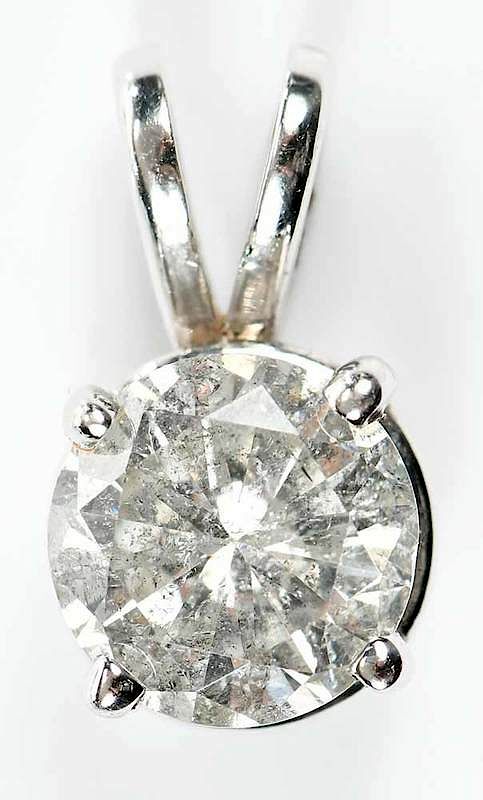 Appraisal: kt Diamond Pendant round brilliant salt and pepper diamond estimated