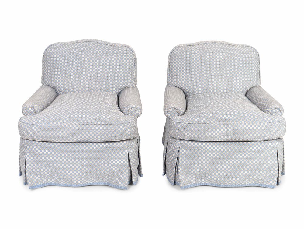 Appraisal: A Pair of Contemporary Upholstered Club Chairs Height x width