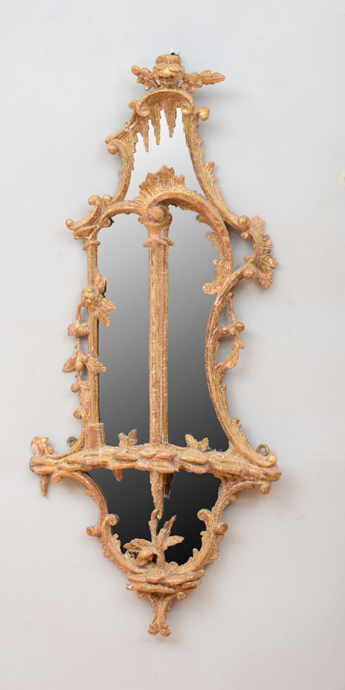 Appraisal: GEORGE III GILTWOOD GIRANDOLE With a C-scrolled cresting with icicles