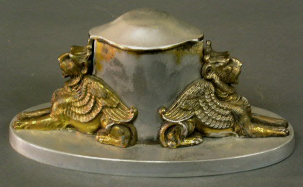 Appraisal: Bradley and Hubbard aluminum inkwell h x w x d