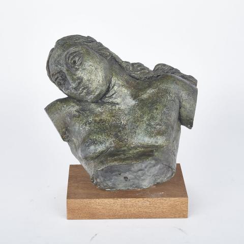 Appraisal: Sir Jacob Epstein - SUNITA FRAGMENT Bronze with green and