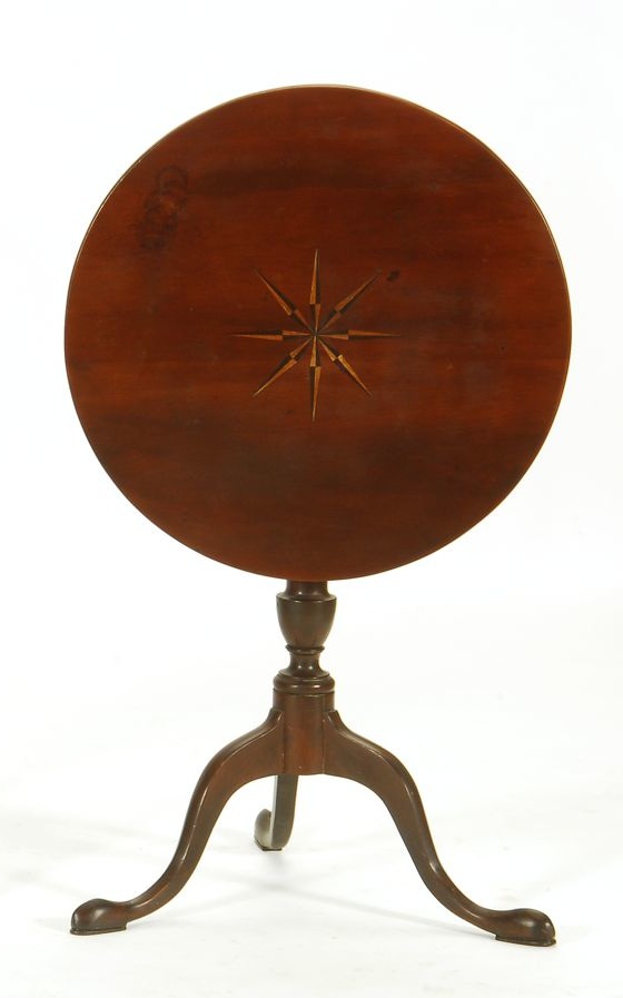 Appraisal: ANTIQUE FEDERAL TIP-TOP TEA TABLE Circa In cherry Circular top