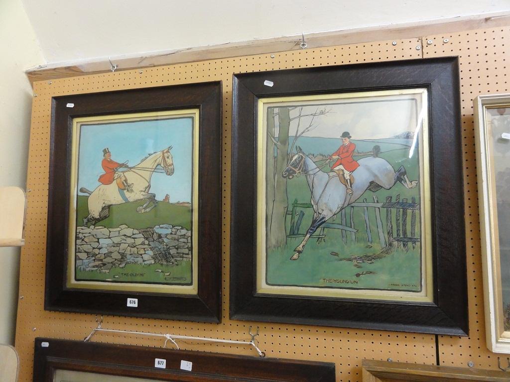 Appraisal: A pair of Edwardian coloured lithographs by Frank Stonelake with