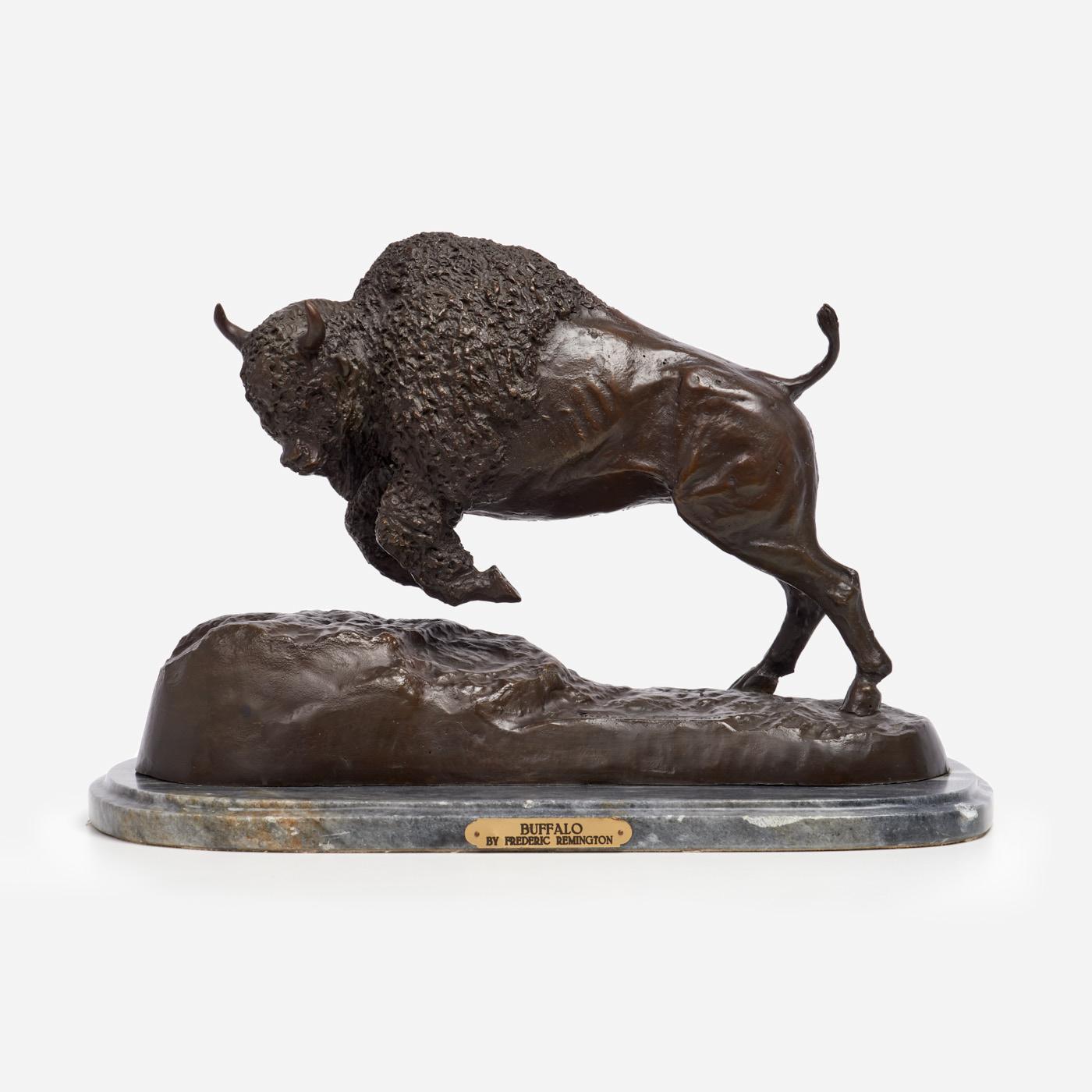 Appraisal: BUFFALO BRONZE AFTER FREDERIC REMINGTON Frederic Remington after American -