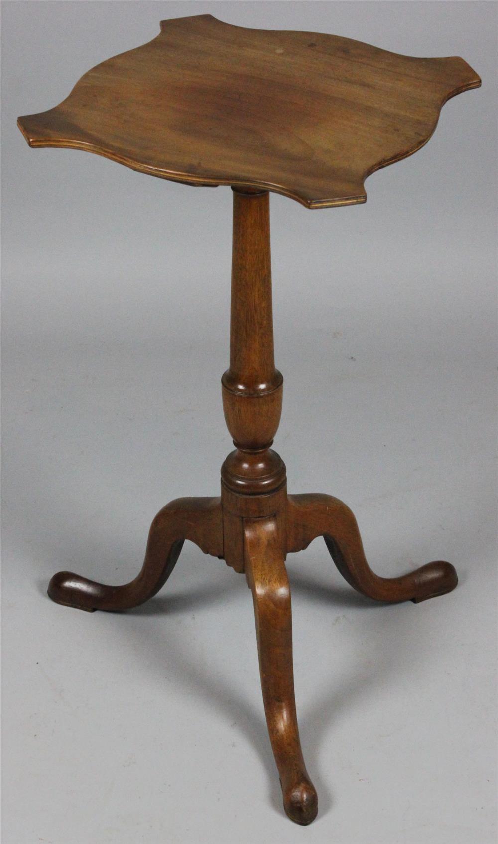 Appraisal: A FEDERAL MAHOGANY CANDLESTAND MASSACHUSETTS - the serpentine top with