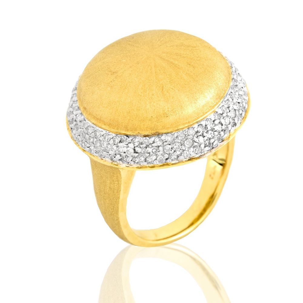 Appraisal: Diamond and K Gold Ring Pave Set Diamond and Karat