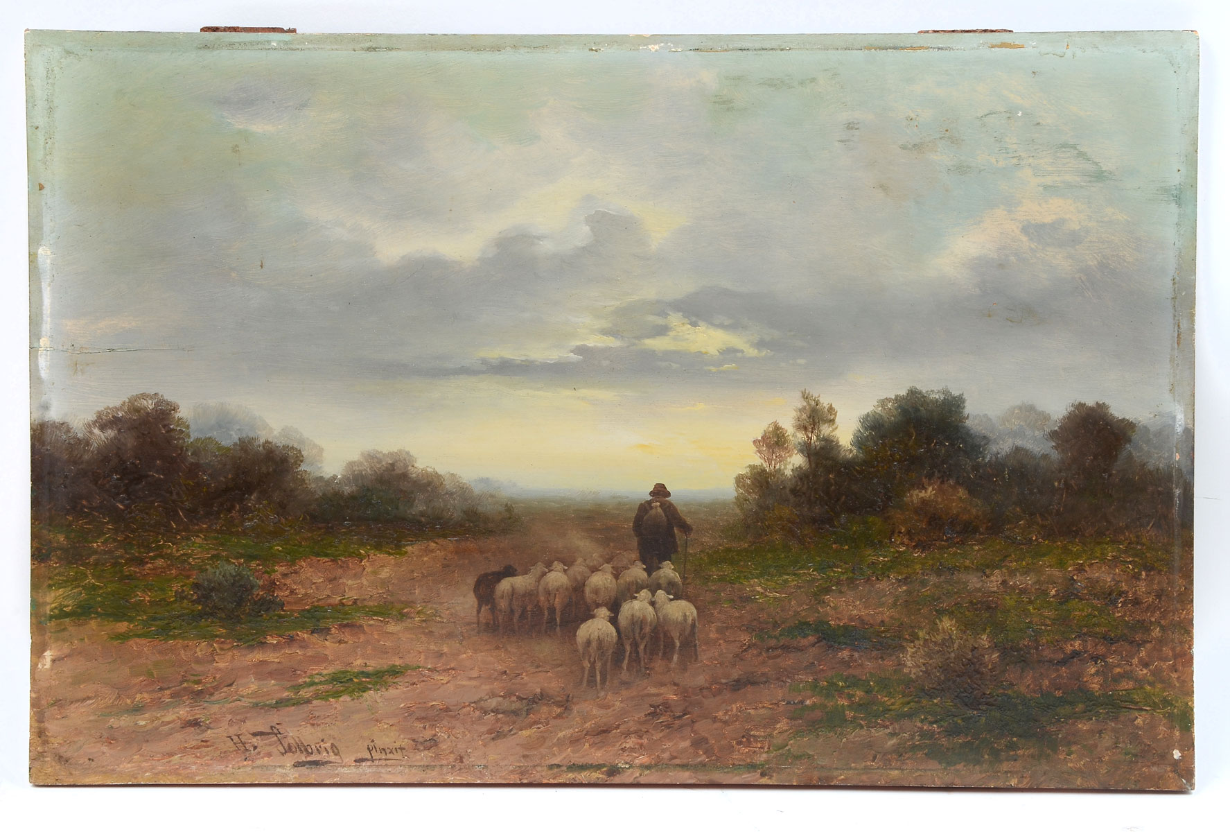 Appraisal: SOLBRIG Herman th Century ''Homeward'' Depicts a Shepard and his