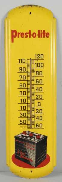 Appraisal: Painted Metal Prest-O-Lite Battery Thermometer Description Thermometer is intact Some