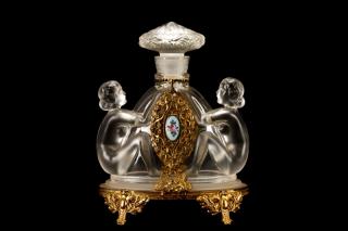 Appraisal: s Czech Crystal Figural Perfume Bottle Czechoslovakia circa s A