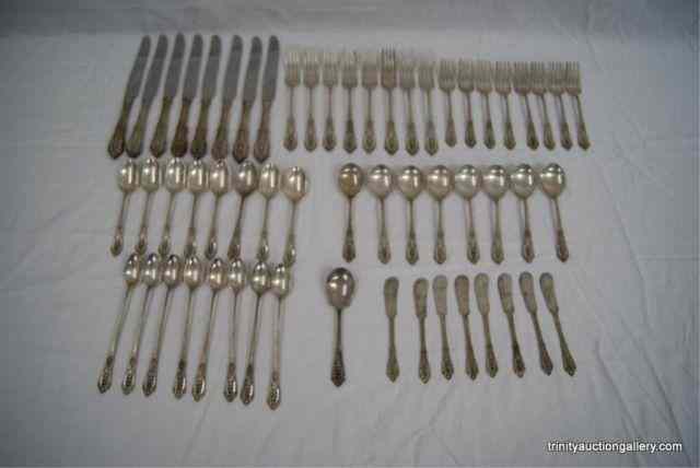 Appraisal: Wallace Sterling Silver ''Rose Point'' Flatware SetFrom an estate is