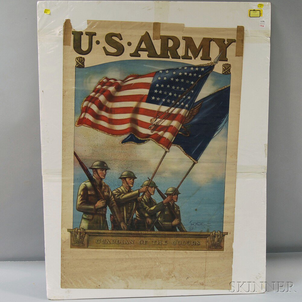 Appraisal: U S ARMY Guardian of the Colors WWII Era Lithograph