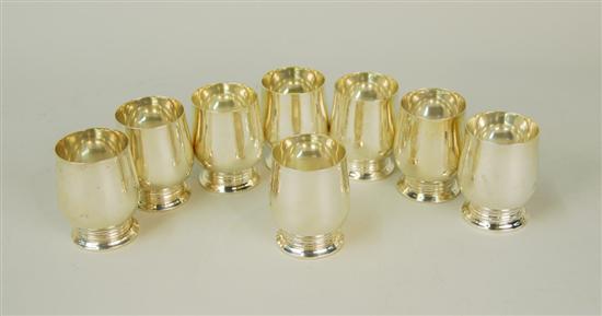 Appraisal: EIGHT AMERICAN SILVER FOOTED CUPS Old Newbury Crafters maker height