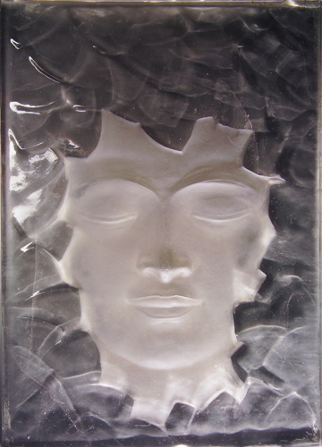 Appraisal: R LALIQUE Architectual panel Tete de Femme aux Feuillages c