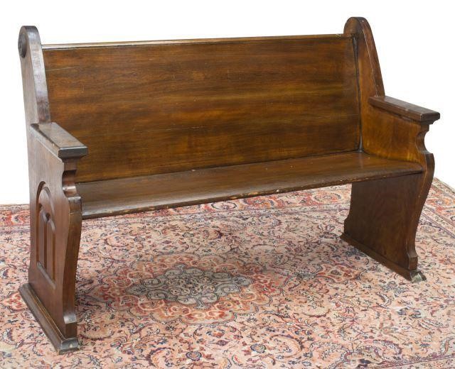 Appraisal: American church pew early th c bench seat framed by