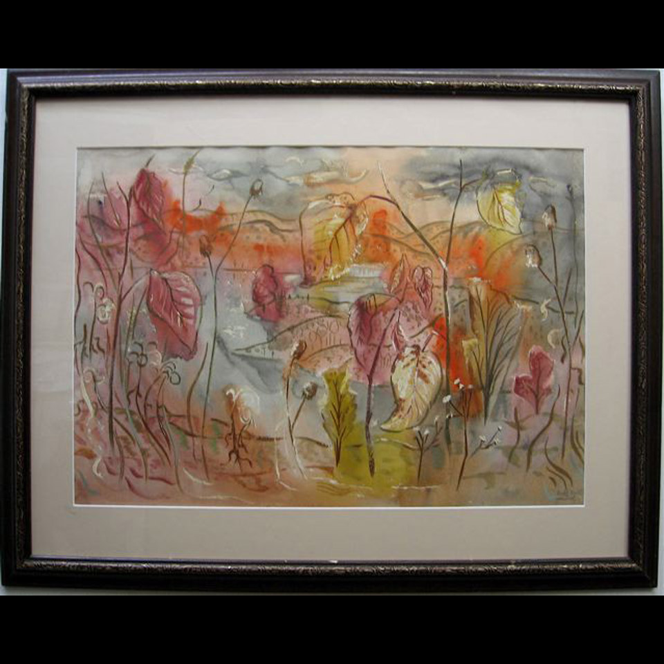 Appraisal: AUTUMN LEAVES BY THE LAKE BOBS COGILL HAWORTH - CANADIAN