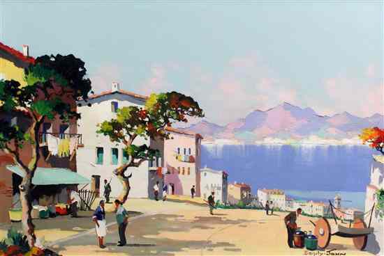 Appraisal: C R D'Oyly John - oil on canvas French coastal