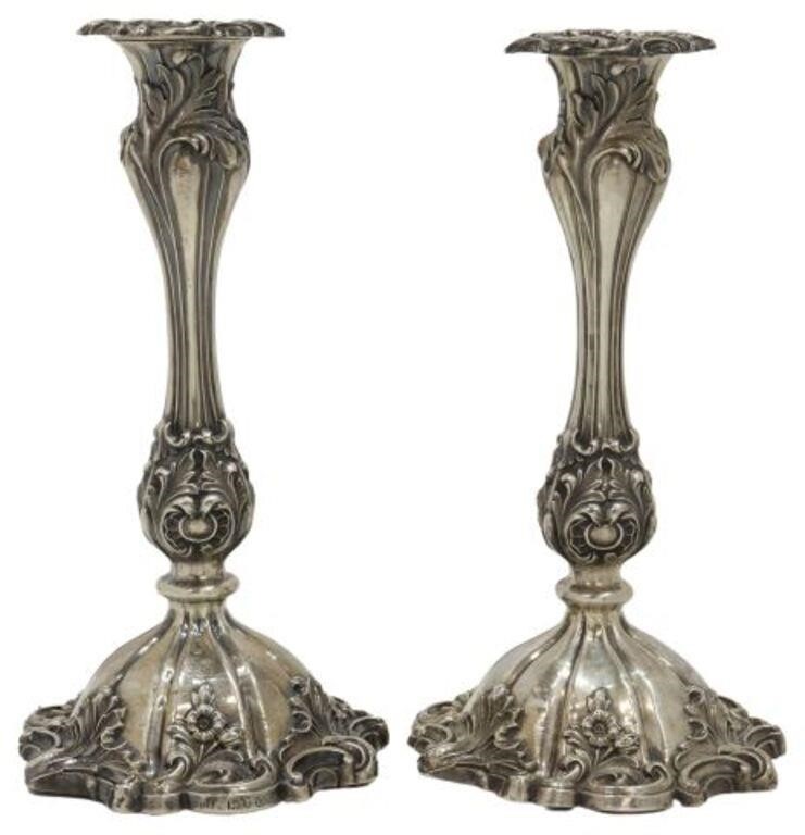 Appraisal: pair English Victorian weighted sterling silver candlesticks Thomas Bradbury Son