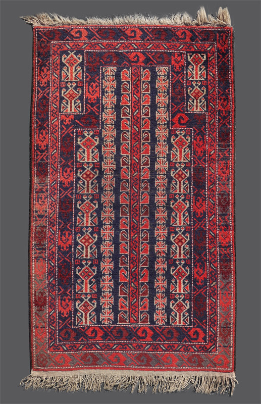 Appraisal: APPROX - YR OLD AFGHAN BELOUCHI PRAYER RUG HAND KNOTTED