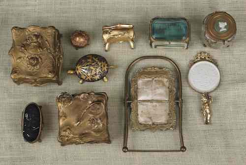 Appraisal: Group of decorative dresser boxes etc th th c approx