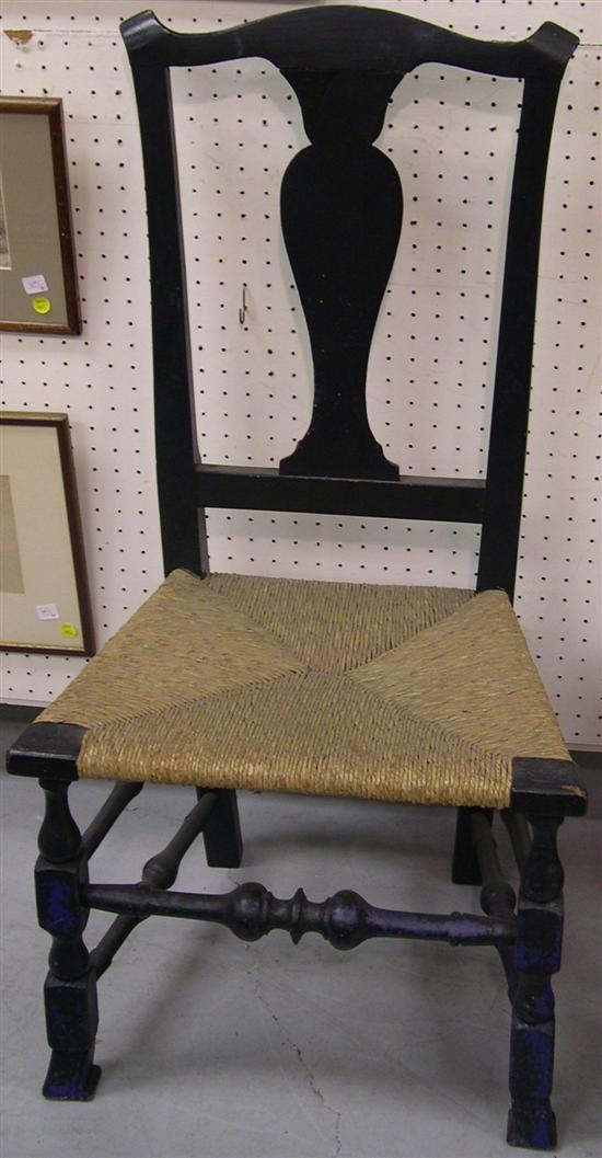 Appraisal: Side chair c - maple rush seat probably Connecticut some