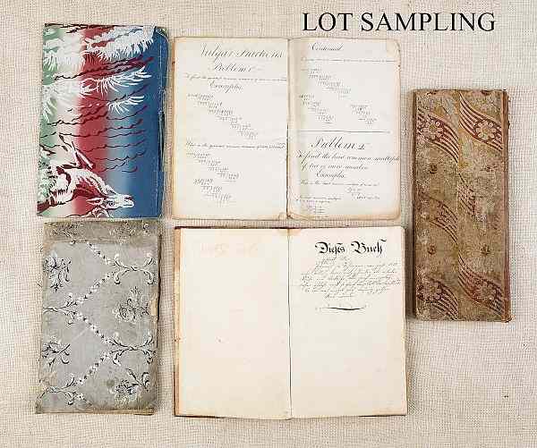 Appraisal: Group of fourteen early account and school lesson books with