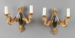 Appraisal: Pair of French Empire Style Patinated and Gilt Bra Pair