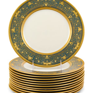 Appraisal: A Set of Twelve Lenox Parcel-Gilt Porcelain Plates Retailed by