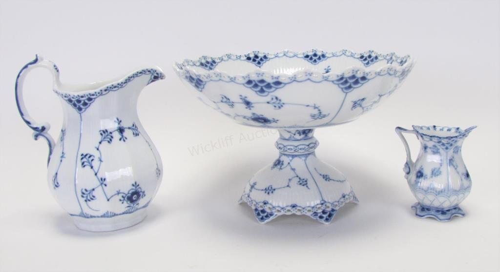 Appraisal: Group of Royal Copenhagen Blue and White Porcelain three total