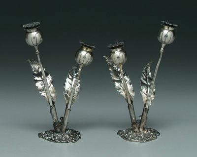 Appraisal: Buccellati sterling salt and pepper each with floral stand removable