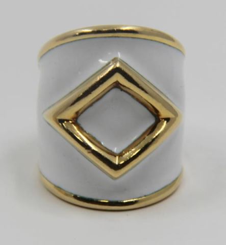 Appraisal: JEWELRY David Webb kt and Enamel Ring Stamped on interior