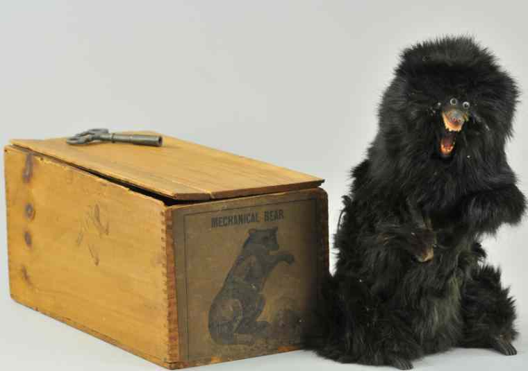 Appraisal: MECHANICAL BEAR Ives Blakeslee Co early boxed example clockwork activated