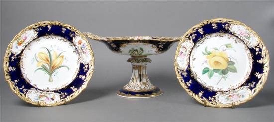 Appraisal: A Floral and Gilt Decorated Dessert Service Paris Porcelain Width