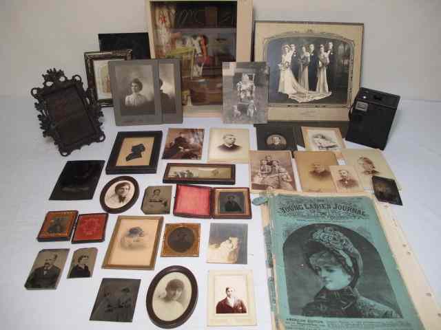 Appraisal: Antique and vintage group photograph lot Includes many old photo