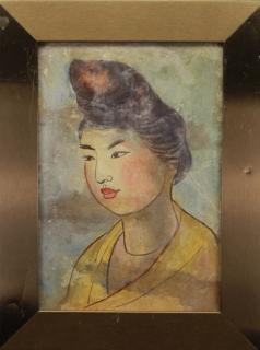 Appraisal: th C Watercolor of Chinese Maiden th C Watercolor of