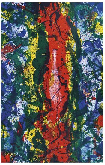 Appraisal: Sam Francis - Untitled red down center Lithograph printed in