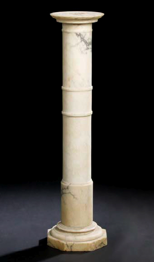 Appraisal: Italian Carrere Veine Marble Columnar Pedestal first quarter th century