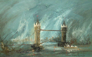 Appraisal: Ben Maile b - Tower Bridge oil on canvas signed