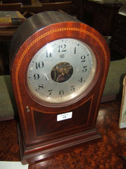 Appraisal: An early th Century mahogany cased Bulle clock time piece