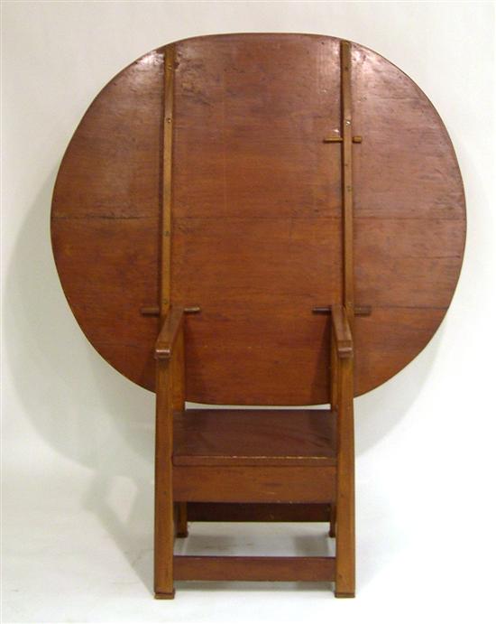 Appraisal: Hutch table three board pine top ovoid form measures h