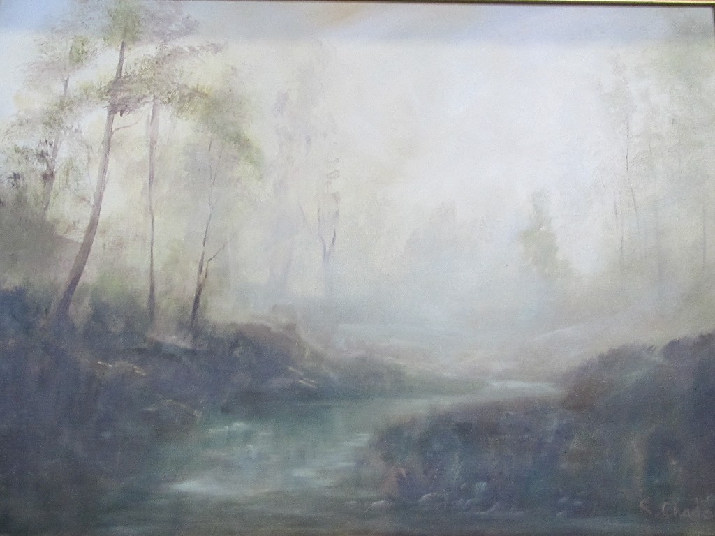 Appraisal: RAY CHADBURN Oil on board 'Morning Mist' signed recto and