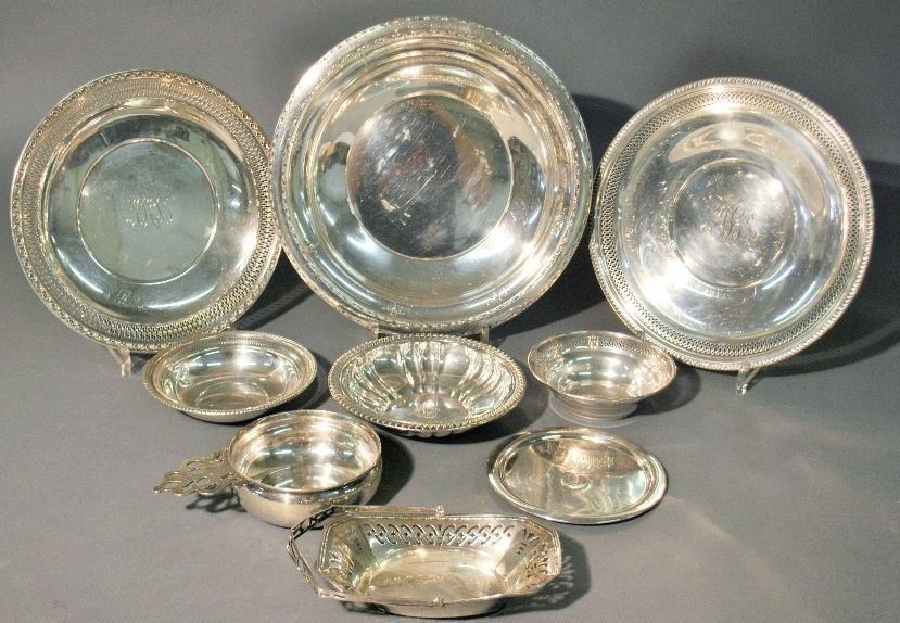 Appraisal: - Group of sterling silver tableware incl a deep dish