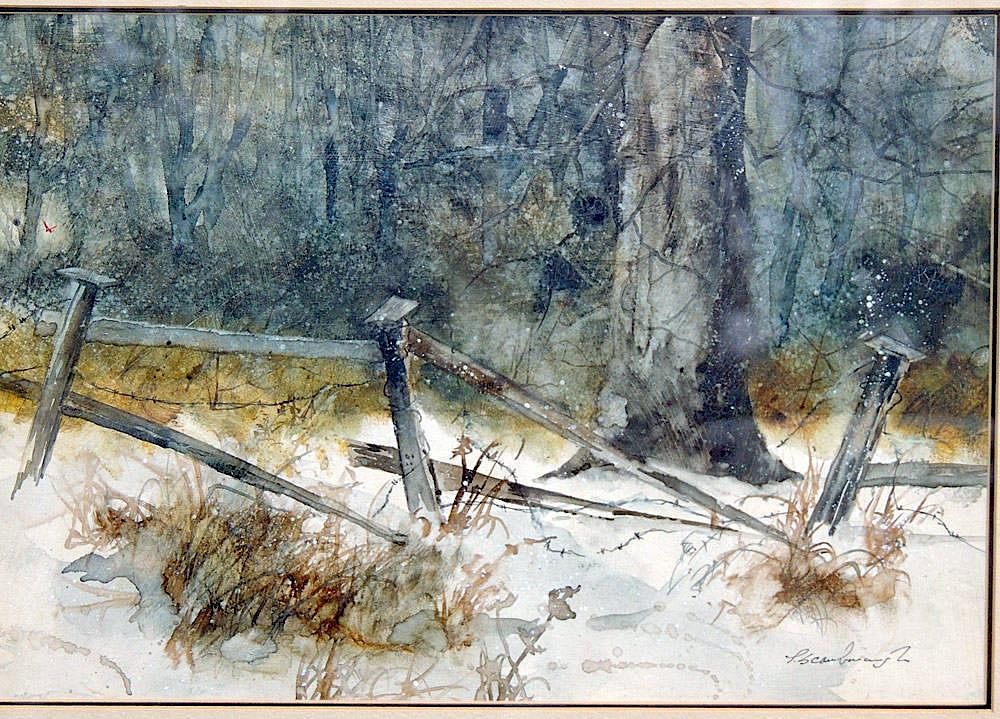 Appraisal: Paul Scarborough Watercolor Winter Landscape Paul Scarborough American th Century