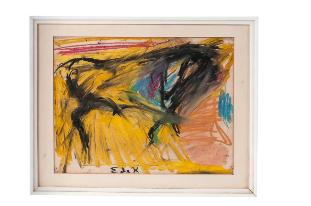 Appraisal: ELAINE DE KOONING BULL watercolor on paper signed lower left